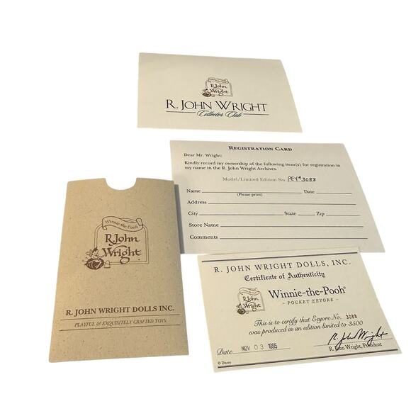 R John Wright Winnie The Pooh Pocket / Party Eeyore Signed 57/100 Rare Subset - Picture 2 of 4